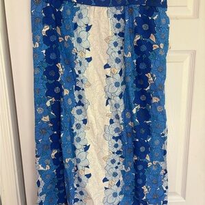 Farm Rio Floral Blue and White Maxi Skirt
